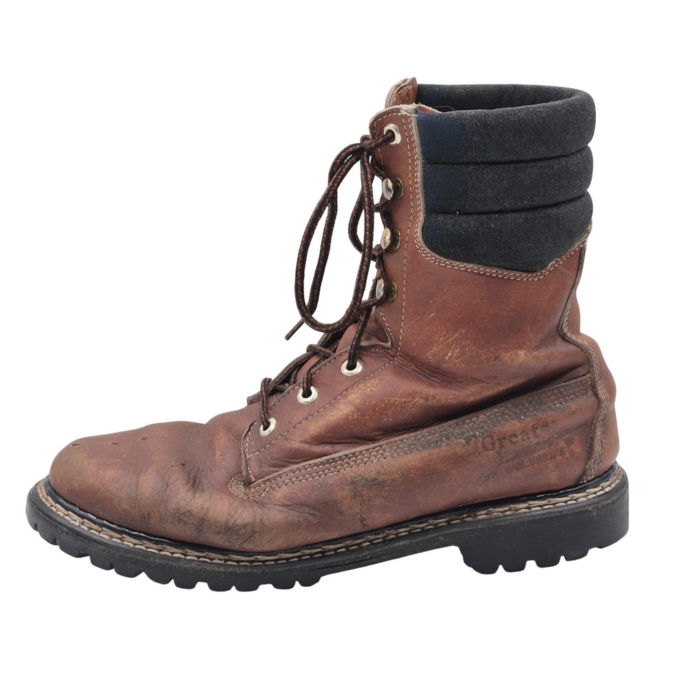 Wolverine Great Lakes Boots Mens Size 10 W Brown Leather Work Combat Lace Up